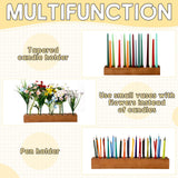 Mumufy Wood Taper Candle Holders for Table Centerpiece Giant Wooden Birthday Party Candlestick Farmhouse Candle Holders Decorations for Wedding Anniversary Desktop, 18in (Dark Brown) Mumufy