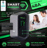 MACH 1: Fast 48 Amp Level 2 EV Charger, Wall-Mount Electric Vehicle Charging Station, 200-240V Hardwire or NEMA 14-50. J1772 car Connector & Tesla NACS, Indoor/Outdoor, 30ft Cable evse Adapter ApexCharger