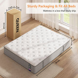 Queen Mattress 12 inch, Medium Firm Hybrid Mattresses with Cooling Gel Memory Foam, Queen Mattress in a Box, Independent Spring for Motion Isolation, Pressure Relief & Upgraded Support, CertiPUR-US Pamag pieeoo