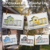 Outdoor Chicken Coop for 2-4 Chickens Wooden Hen House Poultry Pet Hutch Run Cage w/Waterproof Asphalt Roof, Ramp, Nesting Box, Wire Fence (80") GOJOOASIS