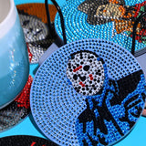 8 PCS Halloween Diamond Art Coasters Kits, Diamond Painting Coasters with Holder Set of 8, DIY Drink Coasters Art Crafts Supplies for Adults Cup Mat for Home Decor House Warming Gifts Non-Slip YSUNETER