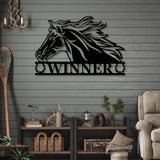 Personalized Horse Metal Wall Decor – Custom Stable Name Plaque for Barn, Rustic Western Farmhouse Accent, Unique Ranch Gift, Equestrian Gift Bosfori