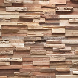 Wall!Supply - 3D Reclaimed Teak Wood Wall Panels - Colorado UltraWood Wall Covering for Feature Walls - Modern Wallpaper Alternative - Easy DIY Installation - 10-Pack Wall!Supply