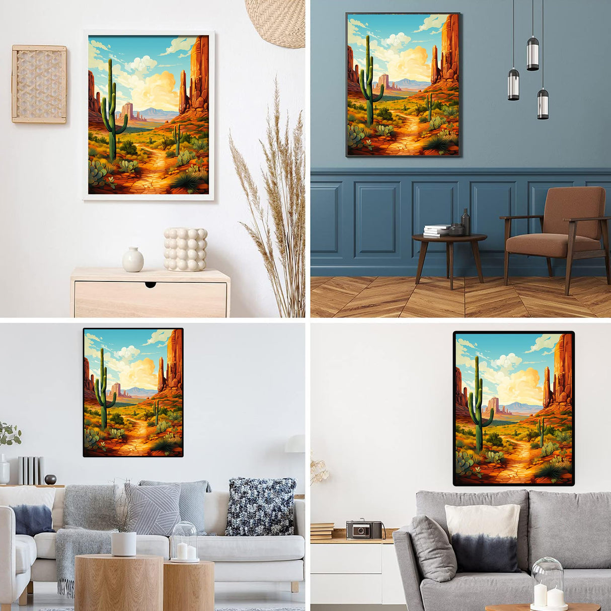 Upigi Landscape Diamond Painting Kits for Adults,Desert Landscape DIY 5D Diamond Painting Kits for Beginners,Round Full Drill Gem Art Crafts Kit for Home Wall Decor 12 x 16 Inch Upigi