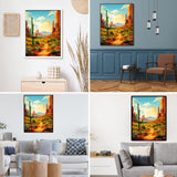 Upigi Landscape Diamond Painting Kits for Adults,Desert Landscape DIY 5D Diamond Painting Kits for Beginners,Round Full Drill Gem Art Crafts Kit for Home Wall Decor 12 x 16 Inch Upigi