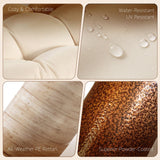 NICESOUL Double Swing Egg Chair with Stand, Extra Large 2 Person Indoor Outdoor Wicker Loveseat, Oversized Patio Hanging Basket Chair with Cushions, 700Lbs Sturdy Porch Swing for Backyard, Beige NICESOUL