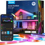 Govee Outdoor LED Strip Lights, 98.4ft Smart Outdoor Lights Work with Alexa and Google Assistant, App Control, IP65 Waterproof, RGBIC Lights for Patio, Eave, Party Decorations Govee