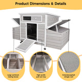 KEWASHIGOODS 58" Chicken Coop,Outdoor Large Chicken Coop with 6 Nesting Boxes,Weatherproof Poultry Cage,Removable Tray for Farm, Backyard KEWASHIGOODS