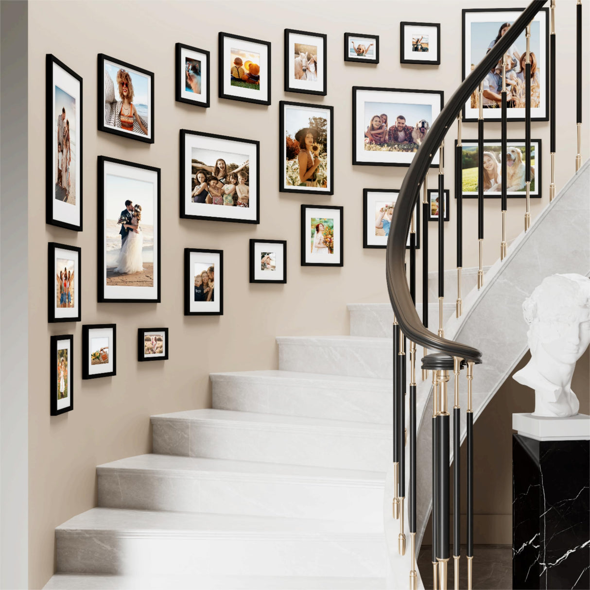 decorUhome 8x10 Picture Frame, Display Pictures 5x7 with Mat or 8x10 without Mat, Black Engineered Wood Photo Frame with Plexiglass for Wall & Tabletop Display, Picture Frames 8x10 Set of 1 decorUhome