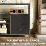 Huuger 47 Inch TV Stand Dresser with Power Outlets and LED Lights, 4 Drawers Entertainment Center with Open Shelf, Media Console for 55 50 Inch TV, Dresser with PU Finish, Black Huuger