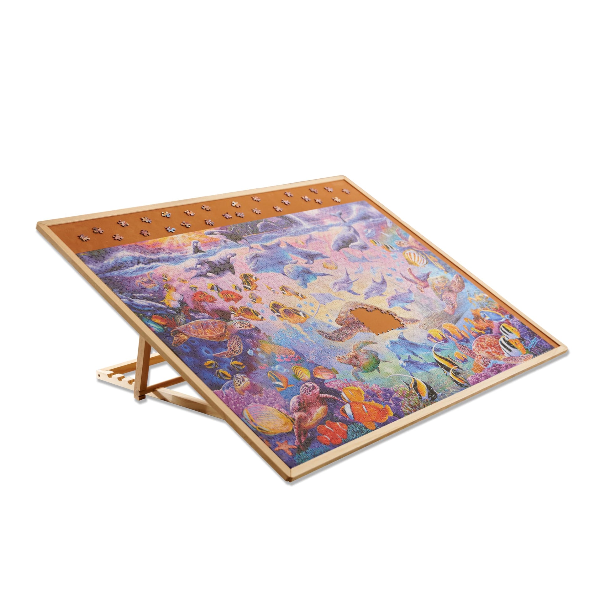 Buffalo Games - Fully Assembled Puzzle Easel - Jigsaw Puzzle Accessory - Mat Surface Puzzle Area - Adult Puzzles up to 2000 PC - WoodArtSupply