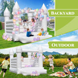 White Bounce House 13x12x10 FT Inflatable PVC Commercial Bounce Castle House for Wedding Birthday Party Indoor Outdoor with Blower Ninghaovov