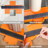 Gauge Shape Outline Tool, Contour Gauge Profile Tool with Lock, Measuring Tools Shape Duplicator for Woodworking - 10 Inch & 6 Inch (6+10 inch HBTJCZXL