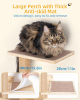 Aechonow 80.3inch Floor to Ceiling Cat Tower on Wall with 5 Mats, Tall Cat Tree for Large Adult Cats, Jute Scratch Post, Large Wooden Perch Stairs Wall Shelves Aechonow