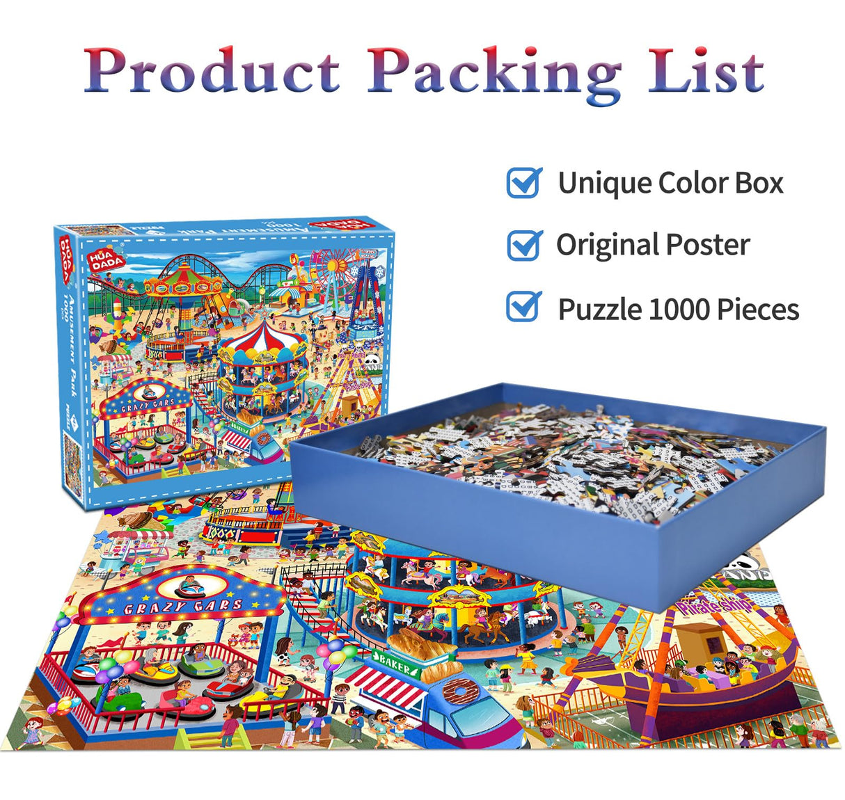 Jigsaw Puzzles for Adults 1000 Piece Puzzle for Adults 1000 Pieces Puzzle 1000 Pieces-Amusement Park HUADADA