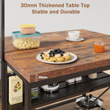 IDEALHOUSE Kitchen Island with Storage, 42''Island Table for Kitchen with Seating Bakers Rack Microwave Oven Stand Shelf with 3 Tier Storage Shelf for Dining Room Living Room, 5 Hooks 42"*28"*72" IDEALHOUSE