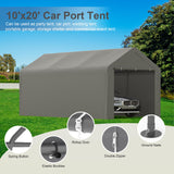 GOJOOASIS Carport Tent Car Ports Party Tent Heavy Duty Portable Car Garage Tent Outdoor Gazebo Car Shelter (10’ x 20’) GOJOOASIS