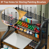 Jakyitvi Large 7-Tier Rolling Utility Cart with Drawer, 40.15in Tall Metal Craft & Art Storage Organizer with Lockable Wheels, Storage for Art Studio, Drawing Room, Paints & Supplies Jakyitvi