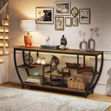 Tribesigns 70.9 Inch Long Sofa Table with Shelves, Rustic Console Table with Storage, Industrial Entryway Table TV Stand, Behind Couch Table Accent Tables for Living Room, Hallway, Foyer Tribesigns