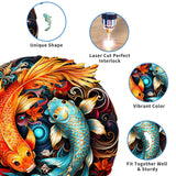 Woodemon Wooden Puzzles for Adults, Yin Yang Fish (M-185pcs) Wooden Jigsaw Puzzles Kids, 11.4*11.2in Unique Shaped Animal Wood Puzzles Adults, Christmas Puzzles Xmas Birthday Gifts Family Puzzle Games Woodemon