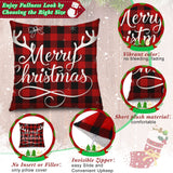 6 Pieces Christmas Pillow Covers 18 x 18 Inch Buffalo Plaid Cushion Case Christmas Pillow Case Holiday Throw Pillow Cover for Xmas Winter Sofa Couch Bedroom Decorations (Red, Black) Tatuo