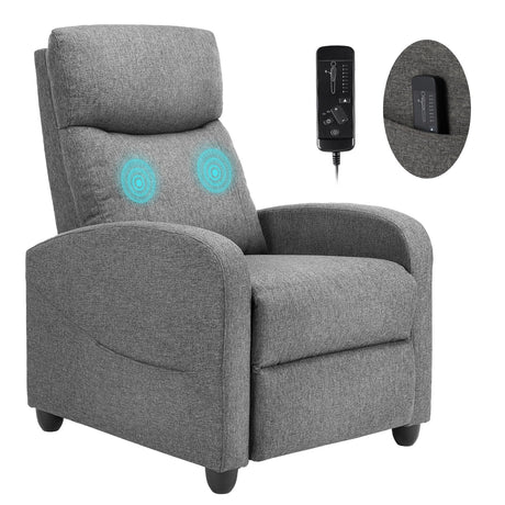 SMUG Recliner Chair for Living Room, Leather Recliners, Home Theater Seating with Lumbar Support with Adjustable Backrest and Footrest, Modern Living Room Furniture with Padded Seat, Grey Seating SMUG