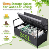 Greesum Patio Loveseat PE Rattan Wicker Outdoor Furniture with Soft Cushions & Built-in Storage Space for Lawn Garden Backyard, Black Greesum