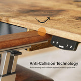 Agilestic Standing Desk with 2 Drawers, Adjustable Height Electric Desk with Storage, 63 x 24 Inches Sit Stand Up Computer Table for Work Office Home, Rustic Brown Agilestic