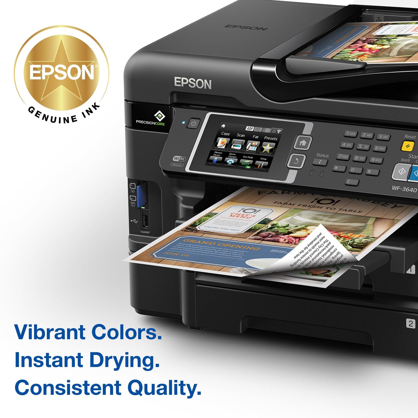 EPSON 252 DURABrite Ultra Ink Standard Capacity Color Combo Pack (T252520-S) Works with WorkForce WF-3620, WF-3640, WF-7110, WF-7610, WF-7620, WF-7710, WF-7720, WF-7210