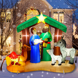 Hazms 7 FT Christmas Inflatable Decoration Nativity Sets for Christmas Outdoor Jesus Nativity Scene Christmas Inflatables Built-in LED Lights Blow Up Inflatable, Outdoor Decor Hazms