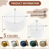 Chorlenimi Ottoman with Storage Round Footstool Stool Small Ottoman with Storage Foldable Ottomans Foot Rest Footstool Bench Wooden Lid for Living Room(Natural, 25'') Chorlenimi