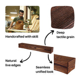 Adorwood Handmade Fireplace Mantel Shelf 72", Rustic Wood Mantles for Over Fireplace, Wall Mounted Floating Mantel Shelves for Living Room Decor (Light Walnut, 72Lx6Hx8D) Adorwood