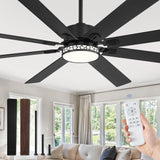 Fanbulous 72 Inch Large Ceiling Fans with Lights, Farmhouse Ceiling Fan with Light and Remote, Dual Finish 8 Blades, Reversible DC Motor,3 CCT, 6 Speed, Modern Ceiling Fan for Living Room Patio, Black Fanbulous