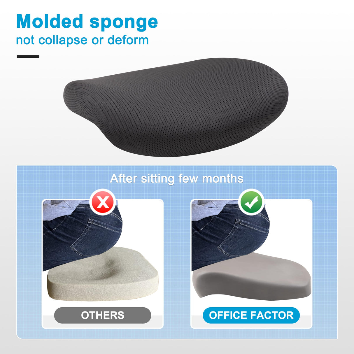 OfficeFactor Ergonomic Drafting Chair Tall Office Chair Standing Desk Chair Flip up Armrests Molded Foam Seat with Adjustable Footrest Ring Lumbar Support (Black MESH Fabric) OFFICE FACTOR