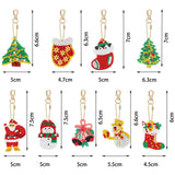Yaomiao 17 Pieces Double Sided Diamond Art Christmas Ornaments Christmas Keychains Diamond Art Kit for Adult DIY 5d Painting Round Drill Key Chain Xmas Crystal Rhinestone Arts Craft Keychain Supplies Yaomiao