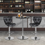 Yaheetech Round Bar Table, Adjustable Height and 360° Swivel Pub Tables, Cocktail Table with MDF Top, Silver Leg Base for Bar, Bistro, Café, Black Yaheetech