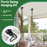 Hammock Hanging Kit 2 Pack, Porch Swing Hanging Kit 1200 Lb Capacity, Hammock Ceiling Hooks Heavy Duty 360°Rotating Hanging Swing Chair Hardware for Hammock Chair Stand, Porch, Yoga, Gym Feanron