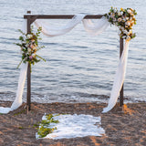 Wooden Wedding Arch, 7.5Ft Large Square Outdoor Wooden Arch, Rustic Wedding Arch for Ceremony Beach Lawn Garden Graduation Parties SAVITA