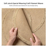 Round Burlap Placemats Set of 12 Jute Rustic Place Mats for Dining Tables Heat Resistant Natural Farmhouse Table Mats Decor for Thanksgiving (Tassel) Noctiflorous