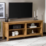 Walker Edison Wren Classic 4 Cubby TV Stand for TVs up to 65 Inches, 58 Inch, Barnwood Walker Edison