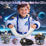 LAWOHO 6 Pack Galaxy Slime Kit for Kids- Cloud, Butter & Clear Slimes with Space Add-ins, 360ml Black Slime for Boys Girls, Kids Slime Kits for Easter Christmas Halloween Birthday, Space Party Favors LAWOHO