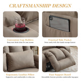 RV Loveseat Recliner Sofa,Reclining Loveseat Sofa Wall Hugger Recliners for Small Spaces, Double Manual Recliner Couches with Cup Holders for Living Room Furniture(Khaki, Loveseat) Generic