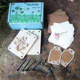 Rhykoka Pocket Flower Press, 6 Layers Mini Flowers Press Kit, Micro Flower Pressing, Portable Small Leaf Petal Preservation for Arts and Crafts Lovers (Silver) Rhykoka