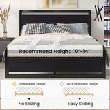 SHA CERLIN Full Size Bed Frame with Modern Headboard, Heavy Duty Platform Metal Base with Square Footboard and 13 Strong Slats Support, No Box Spring Needed, Black SHA CERLIN