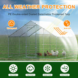 Large Metal Chicken Coop Heavy Duty Chicken Pens Outdoor with Top Walk in Poultry Cage Chicken Run Dog Kennel with Water Resident and Anti-UV Cover for Yard with Cover Duck Rabbit Cage wonline