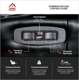 ANJ Electric Power Recliner Chair with Adjustable Powered Headrest, Faux Leather Home Theater Seating Overstuffed Reclining Furniture with USB Ports, Cup Holders, Hidden Arm Storage (Black/Red) ANJ