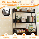 Tangkula Litter Box Enclosure with Shelves, Hidden Cat Washroom Cabinet with Charging Station, Winding Entry & Scratching Board, Versatile Litter Box Furniture (Rustic Brown) Tangkula