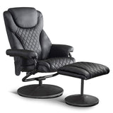 MCombo Recliner with Ottoman, Reclining Chair with Massage, 360 Swivel Living Room Chair Faux Leather, 4901 (Black) MCombo