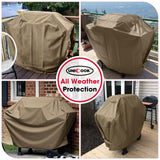 Unicook Grill Cover 60 Inch, Heavy Duty Waterproof BBQ Grill Cover for Outdoor Grill, Fade Resistant Gas BBQ Cover with Sealed Seam, Compatible with Weber Charbroil and More Grills, Neutral Taupe Unicook