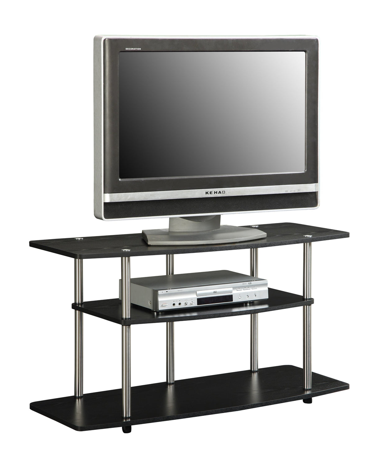 Convenience Concepts Designs2Go No Tools 46 inch 3 Tier Wide TV Stand, Black Convenience Concepts